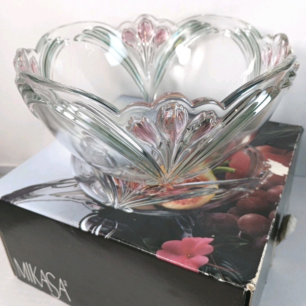 Retired VTG Mikasa French Bouquet Serving Bowl 8 3/4" SA 698/258 Pink Tulips